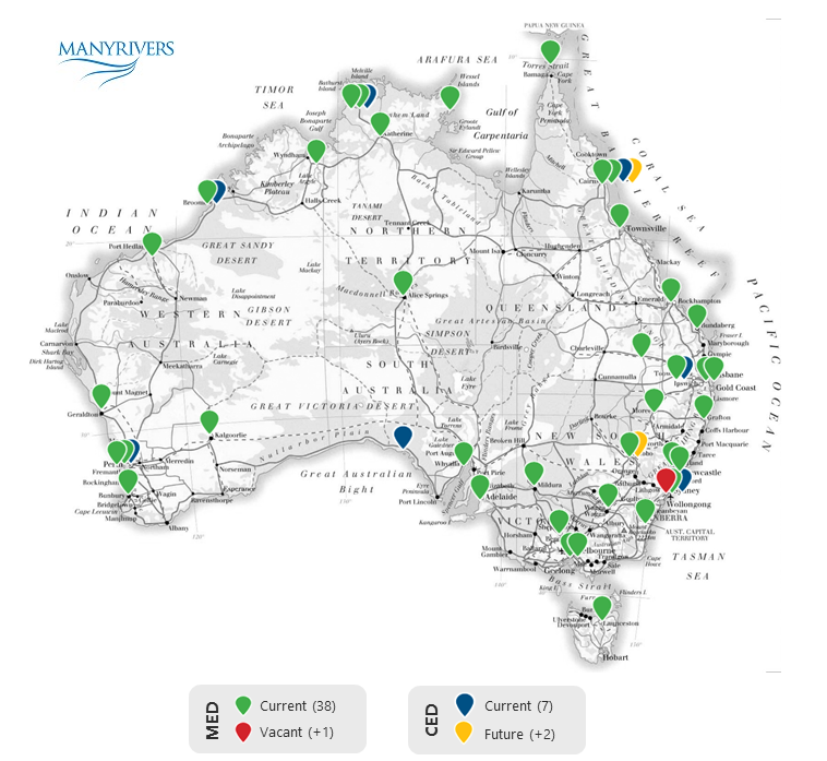 Many Rivers Locations Around Australia